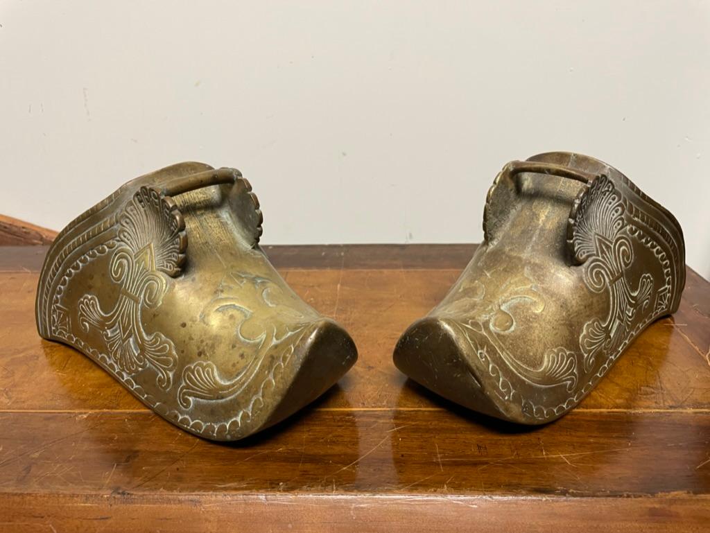 Pair 19th Century Spanish Colonial Brass Slipper Stirrups 4