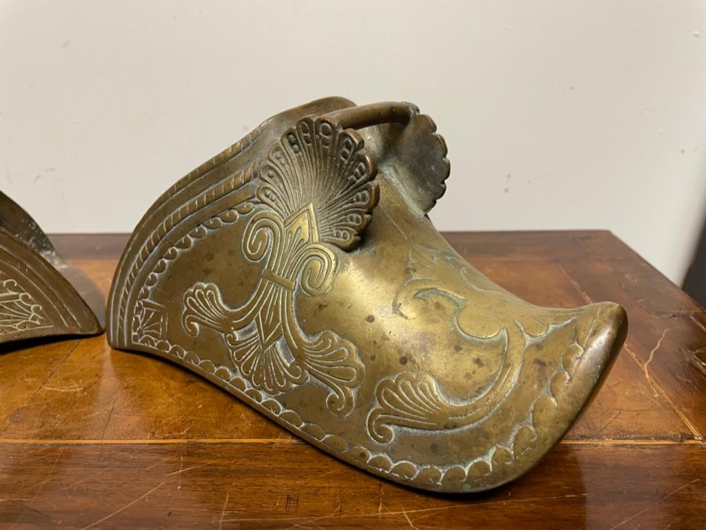 Peruvian Pair 19th Century Spanish Colonial Brass Slipper Stirrups