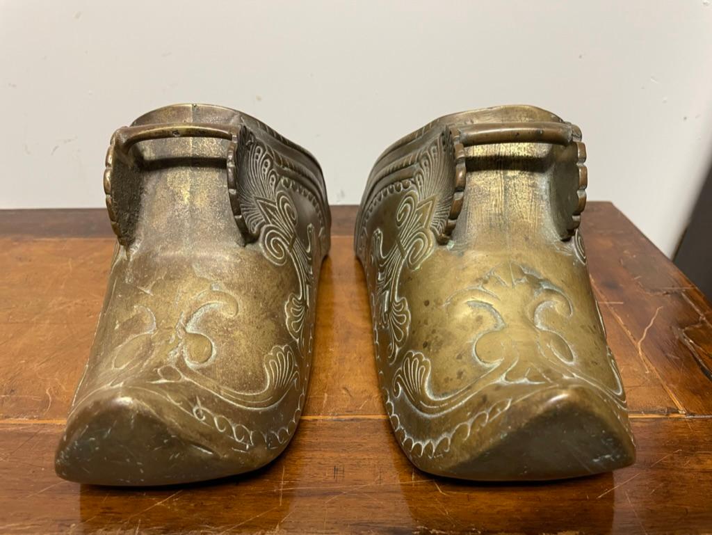 Pair 19th Century Spanish Colonial Brass Slipper Stirrups 3