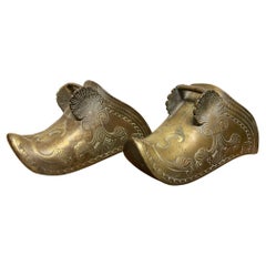 Pair 19th Century Spanish Colonial Brass Slipper Stirrups