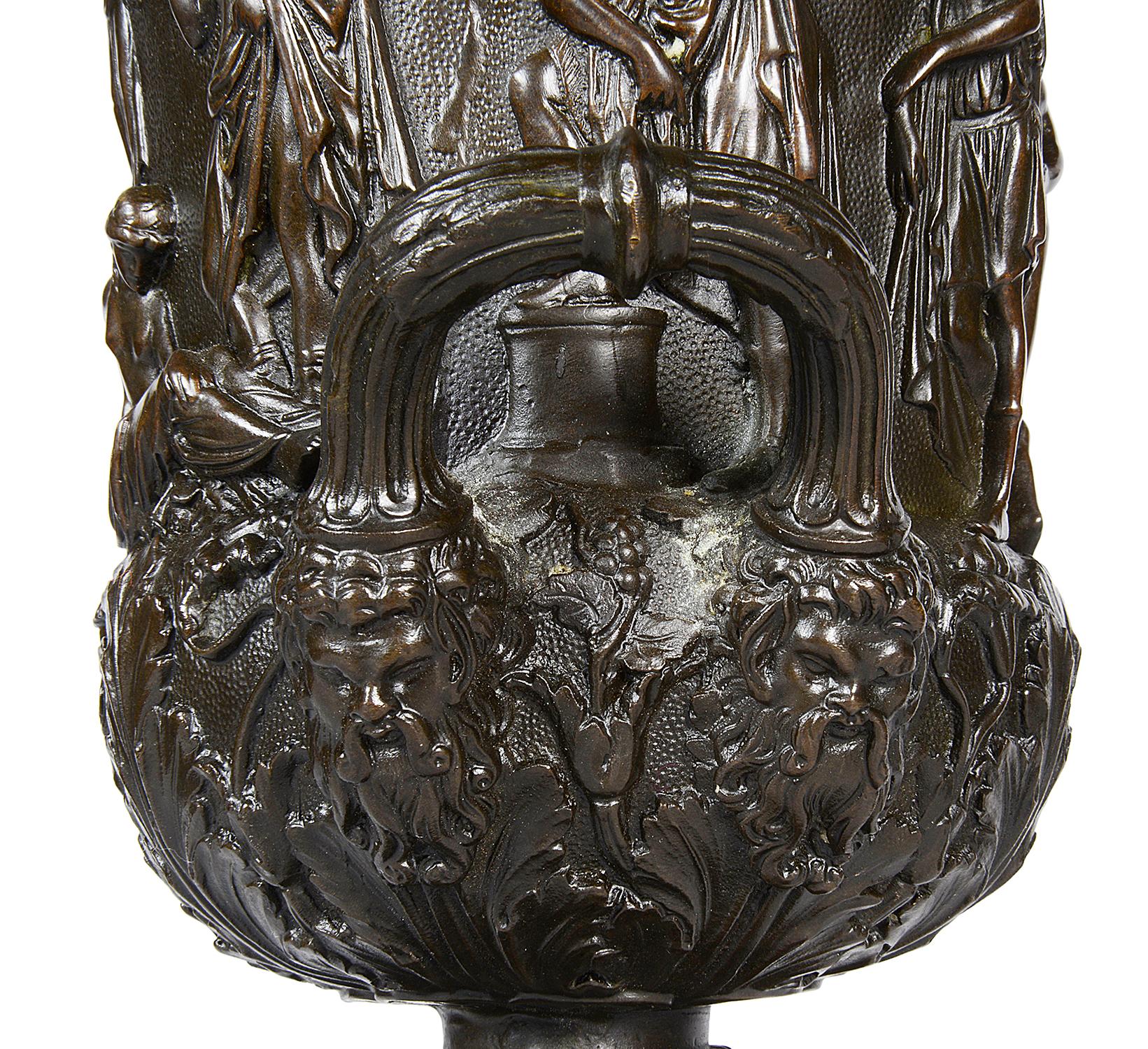 Italian Pair 19th Century Style Classical Bronze Urns