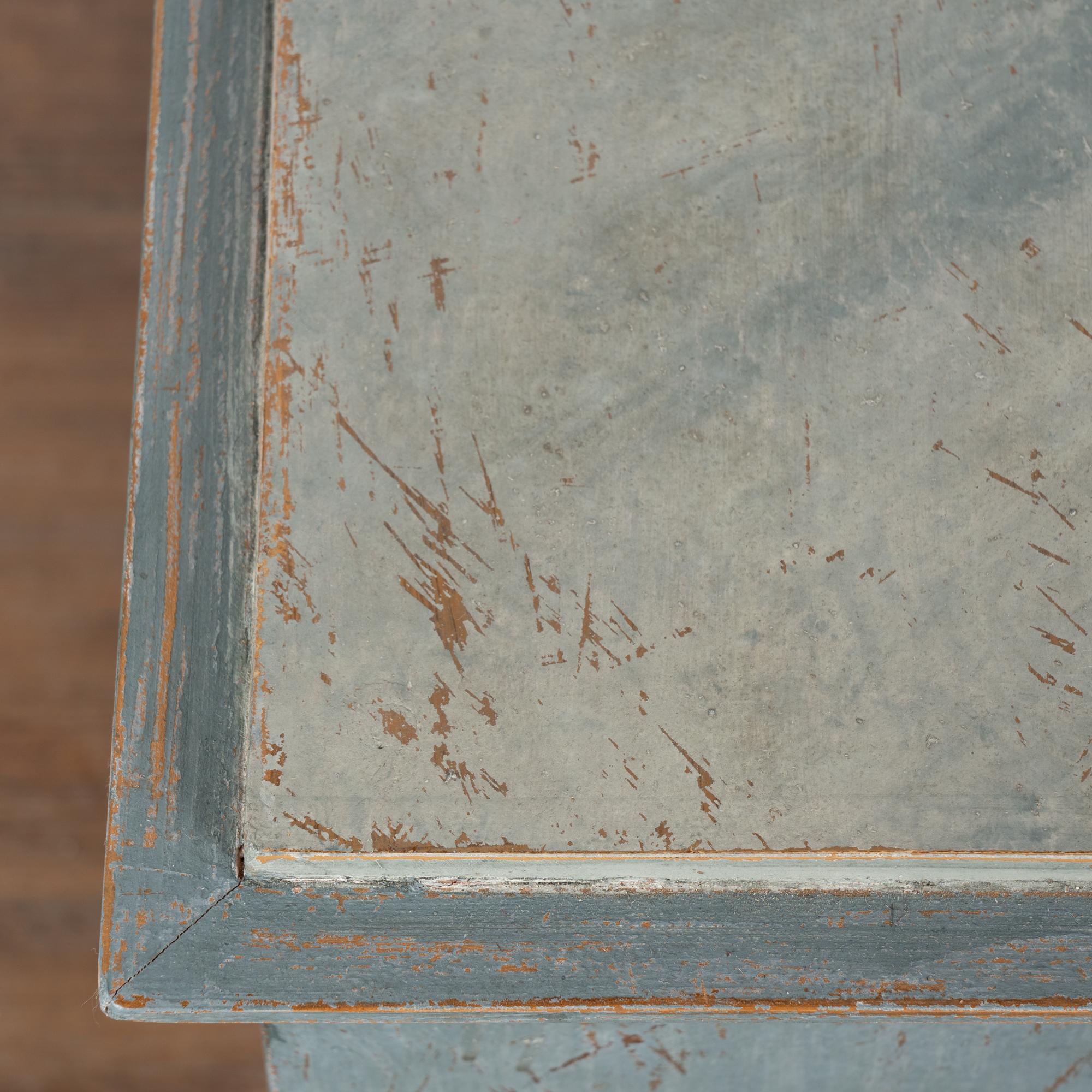 Pair, 19th Century Swedish Blue Gustavian Chest of Three Drawers 3
