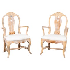 Pair, 19th Century Swedish Gustavian Armchairs