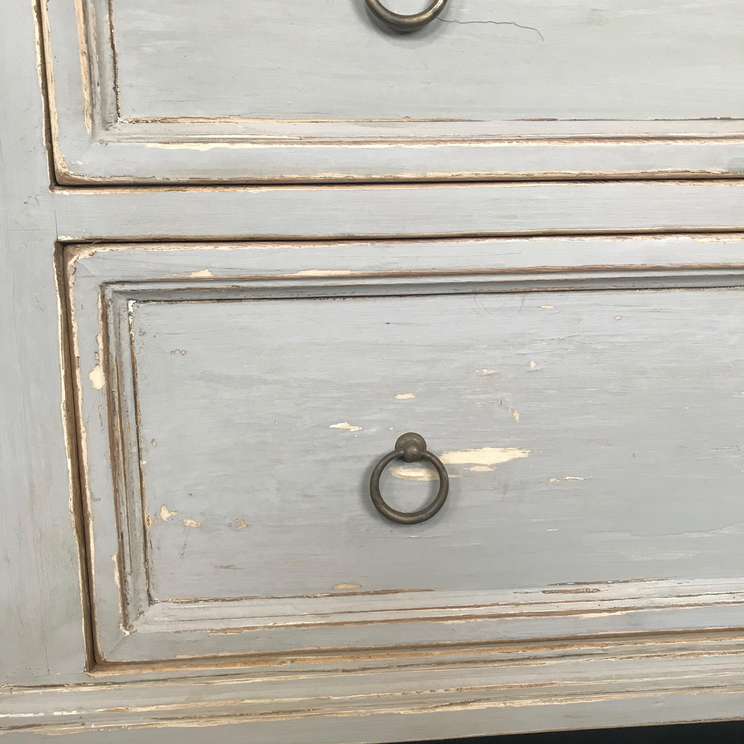 Pair 19th Century Swedish Gustavian Painted Wood Chests on Tapered Legs 15