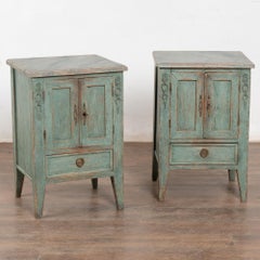 Pair, 19th Century Swedish Gustavian Style Nightstands Small Cabinets