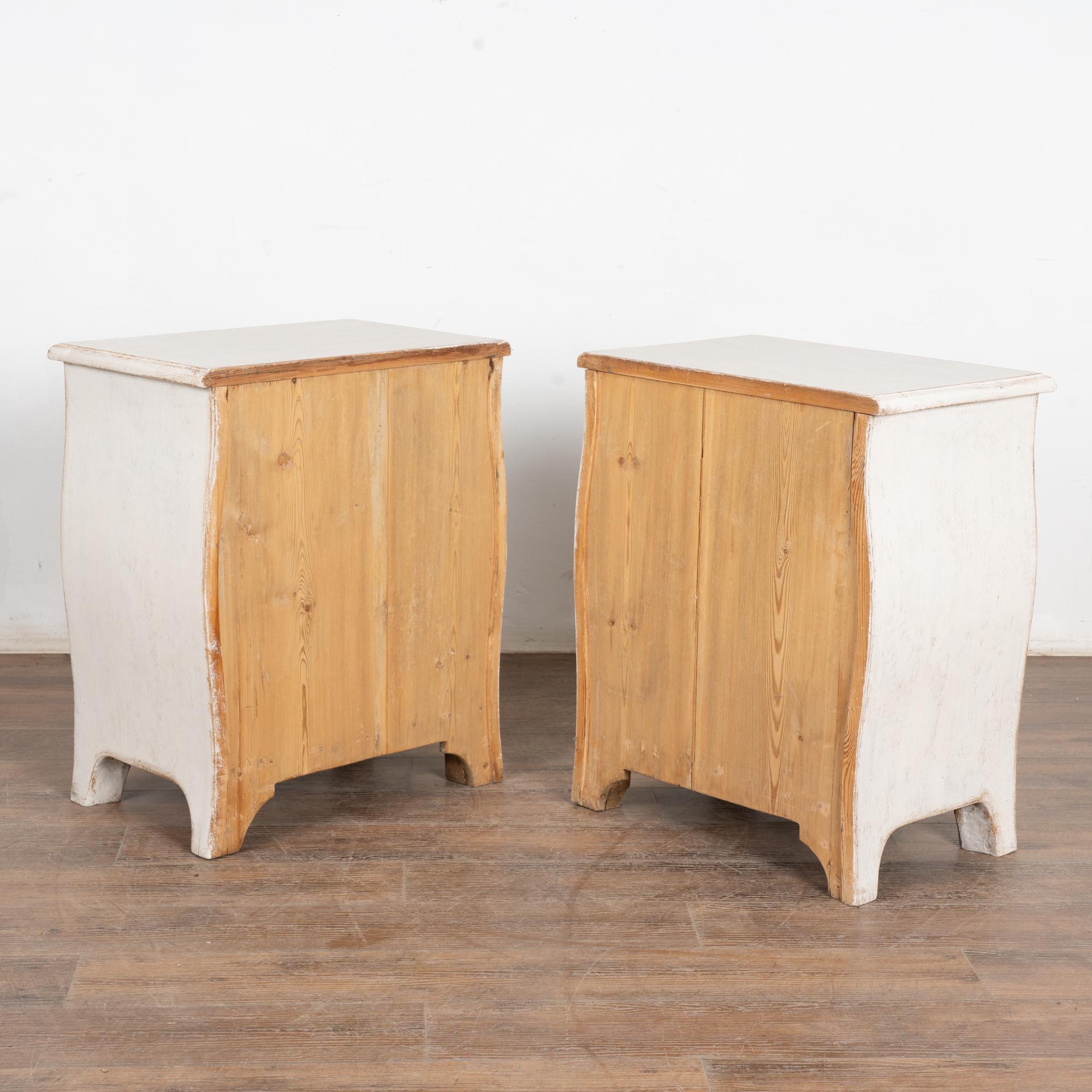 Pair, 19th Century Swedish White Painted Pine Small Cabinets or Nightstands 5
