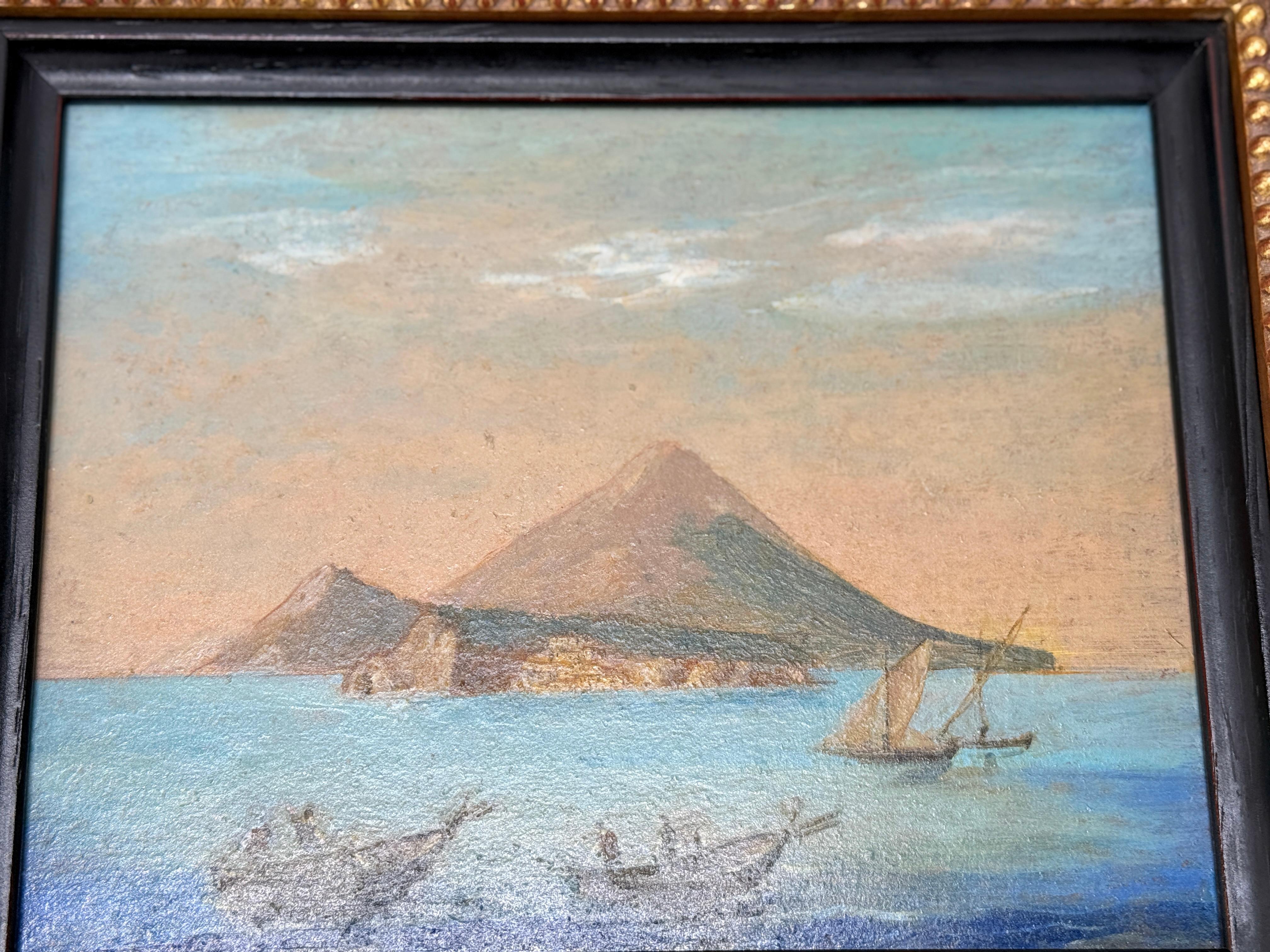 Pair, 19th Century Venetian School Seascapes Depicting The Bay of Naples 1
