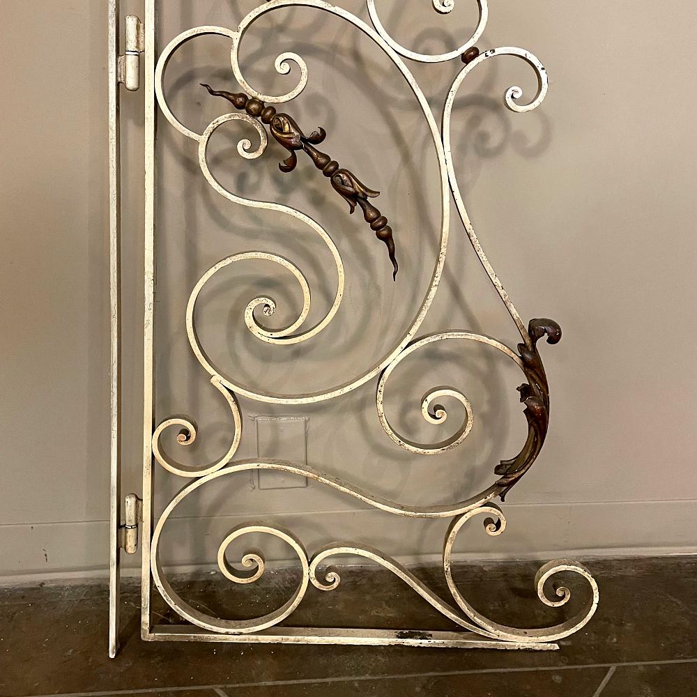 Hand-Crafted Pair 19th Century Wrought Iron Gates For Sale