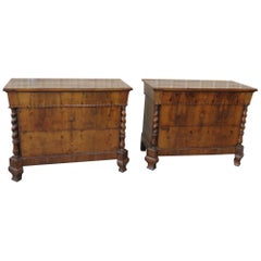 Pair 19thC Beidermeir Style Commodes