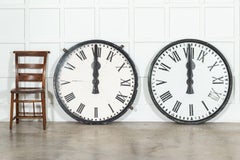 Pair 19thC English Bronze Clock Tower Faces 1880