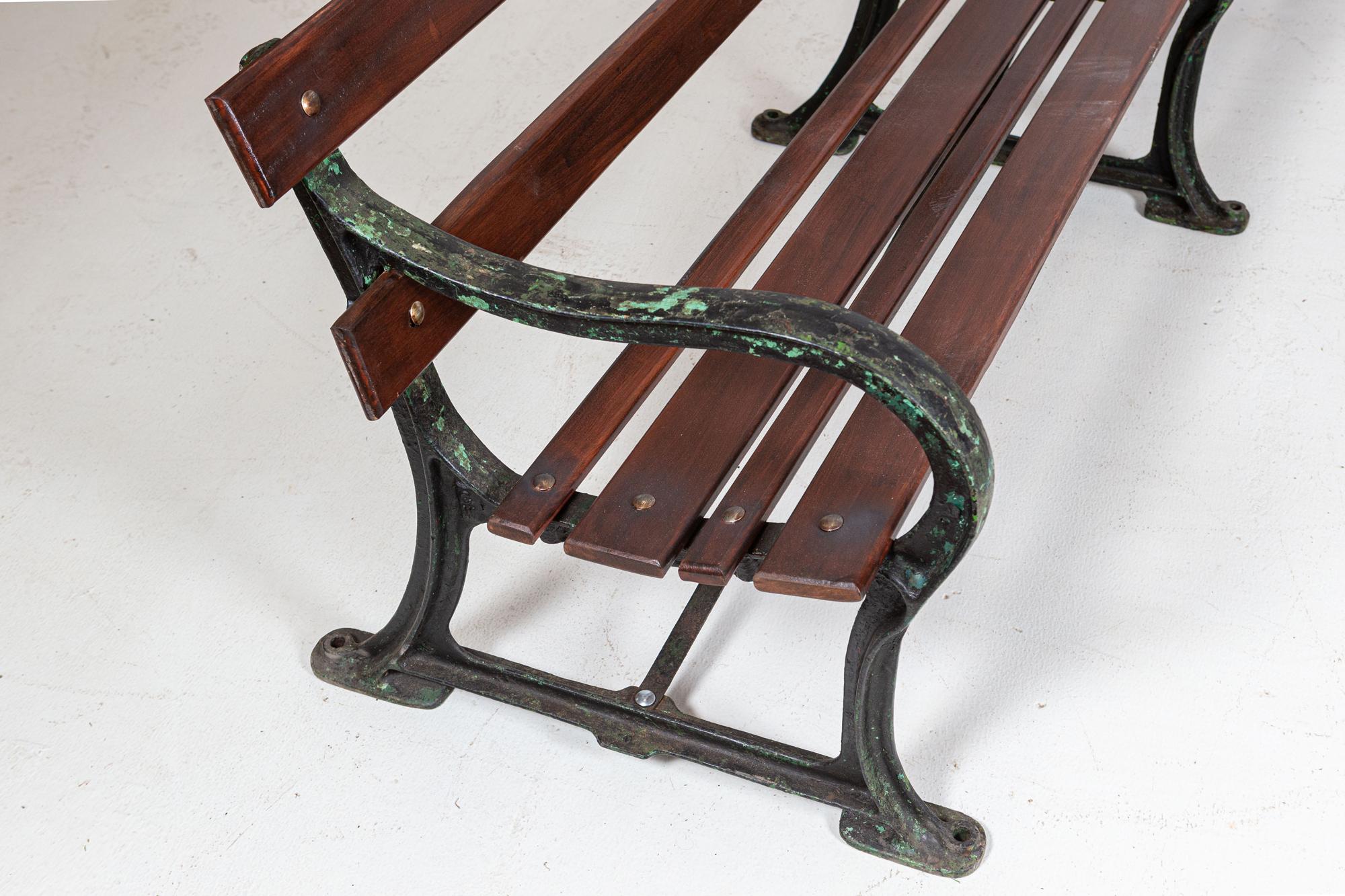 19thC English Cast Iron Bench For Sale 4