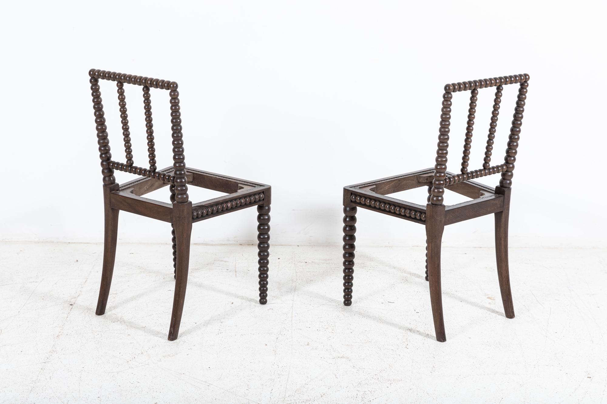 Pair 19thC English Mahogany Bobbin Chairs In Good Condition For Sale In Staffordshire, GB