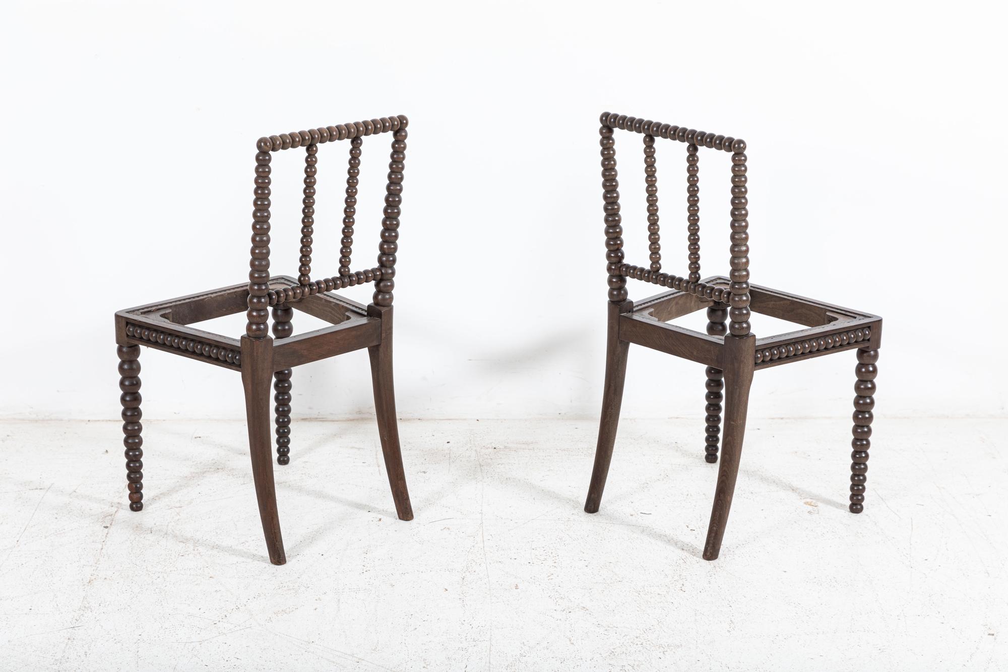 Pair 19thC English Mahogany Bobbin Chairs For Sale 3