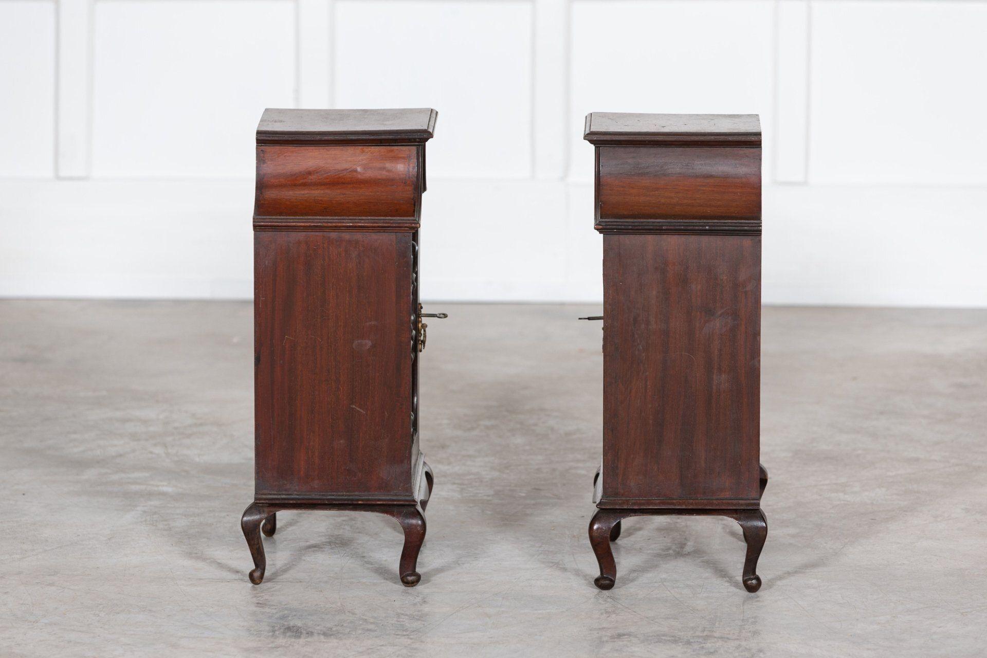Pair 19th C English Mahogany Glazed Cabinets For Sale 6