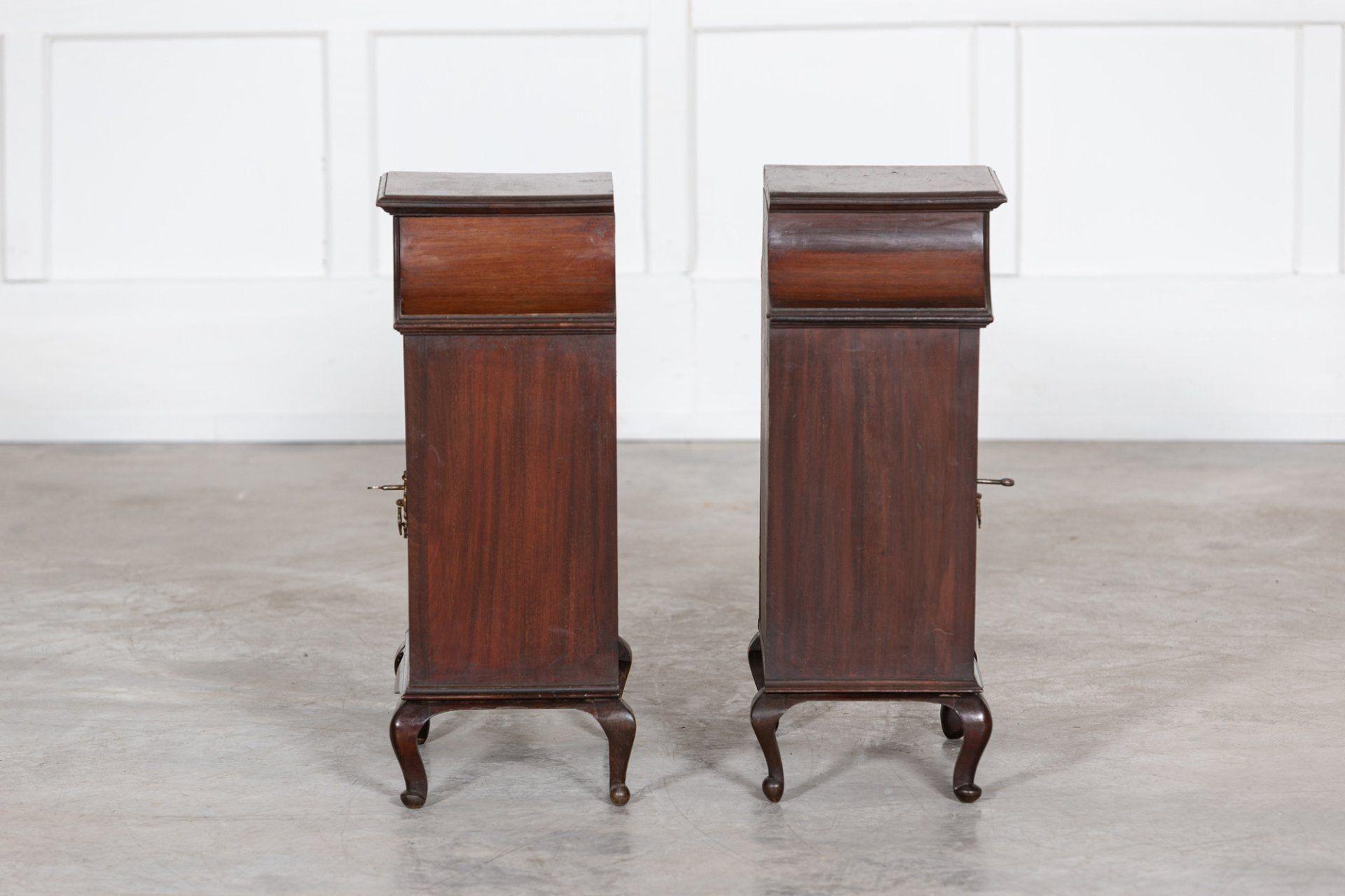 Pair 19th C English Mahogany Glazed Cabinets For Sale 7