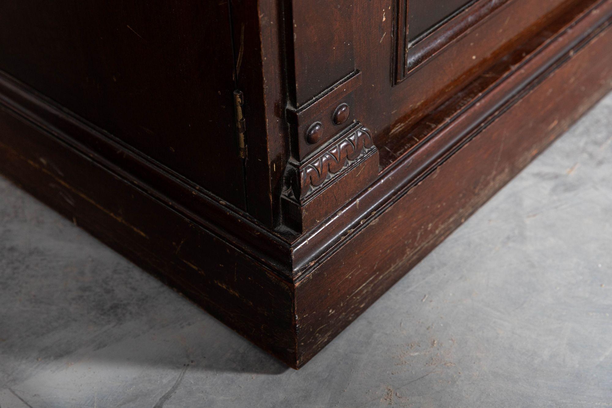 Pair 19thC English Mahogany Glazed Cabinets For Sale 11