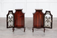 Pair 19th C English Mahogany Glazed Cabinets