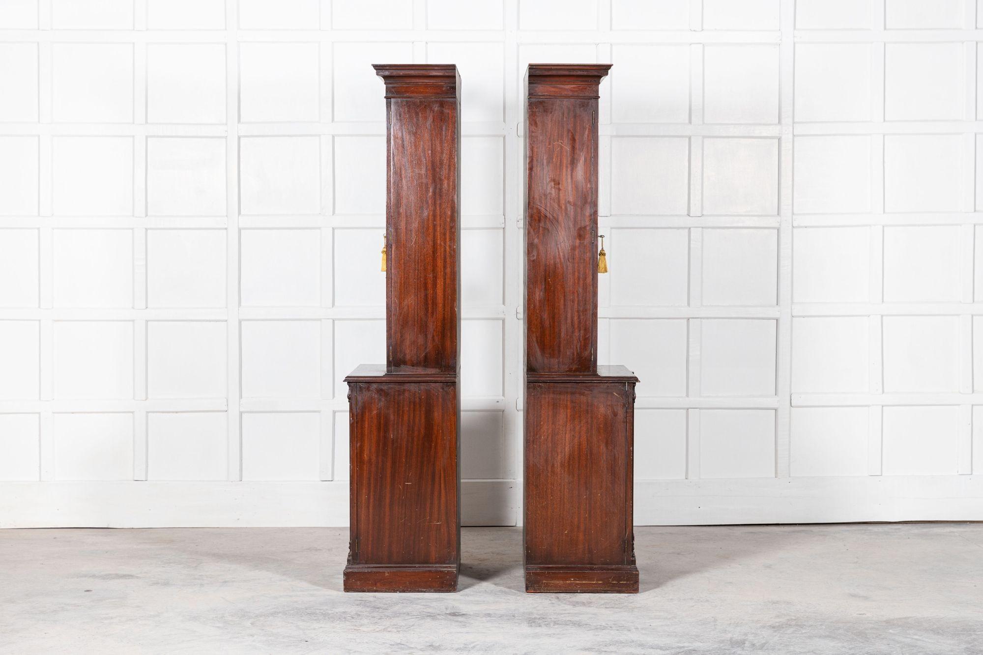 Pair 19thC English Mahogany Glazed Cabinets For Sale 4