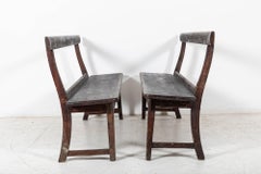 Pair 19thC English Pine Chapel Benches