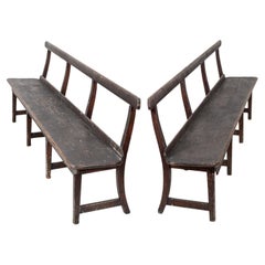 Pair 19thC English Pine Chapel Benches