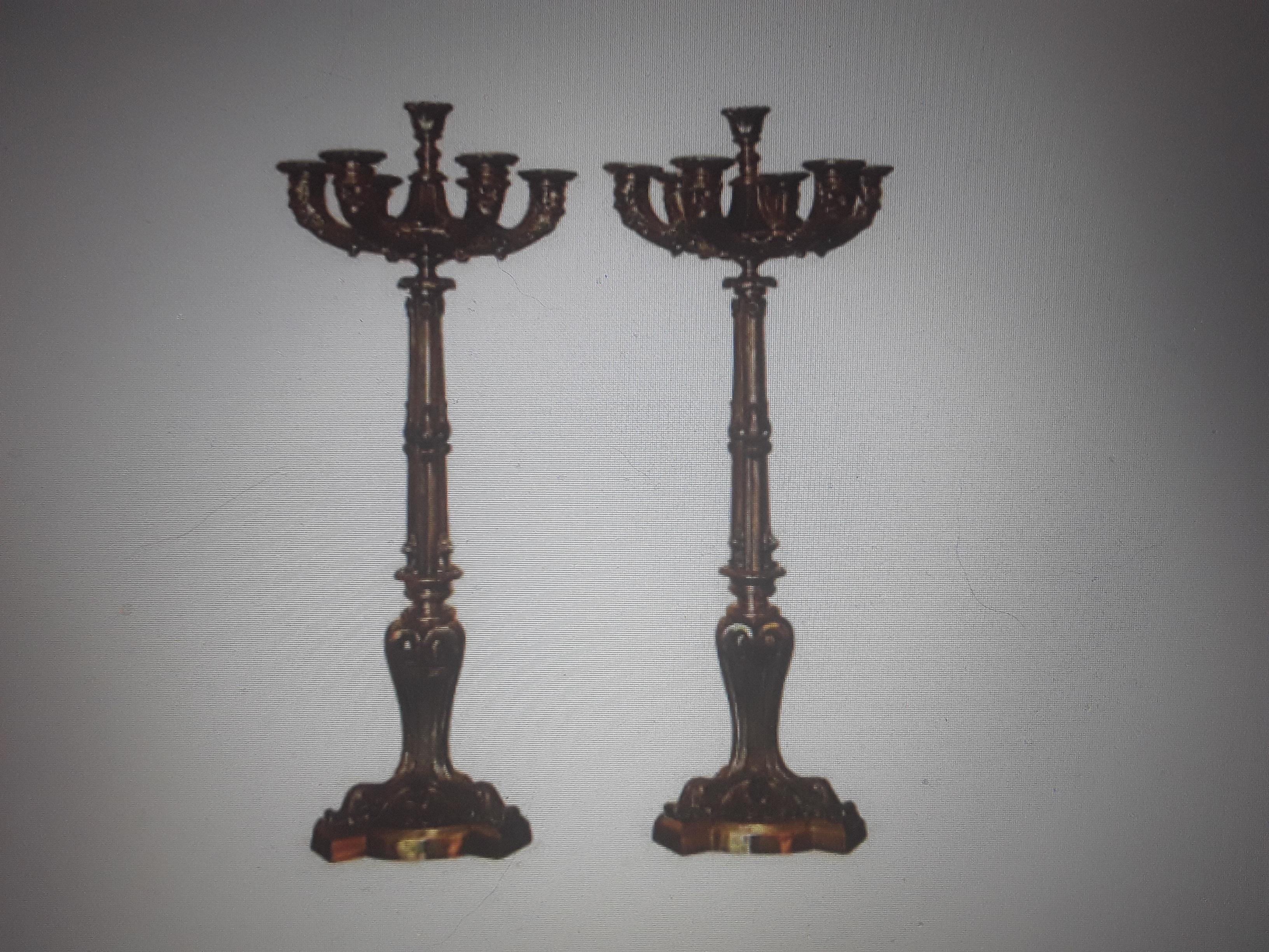 Pair 19thc French Empire Bronze Male Figural Candelabra For Sale 3