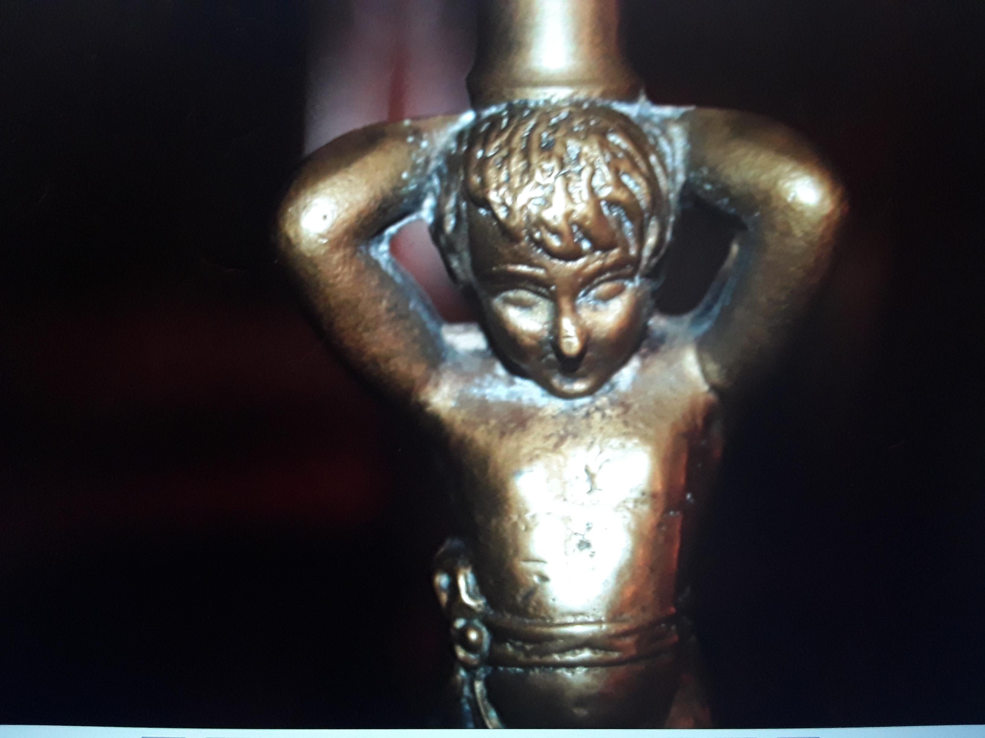 Pair 19thc French NapoleonIII Bronze Putto/ Cherub Candle Holders For Sale 4