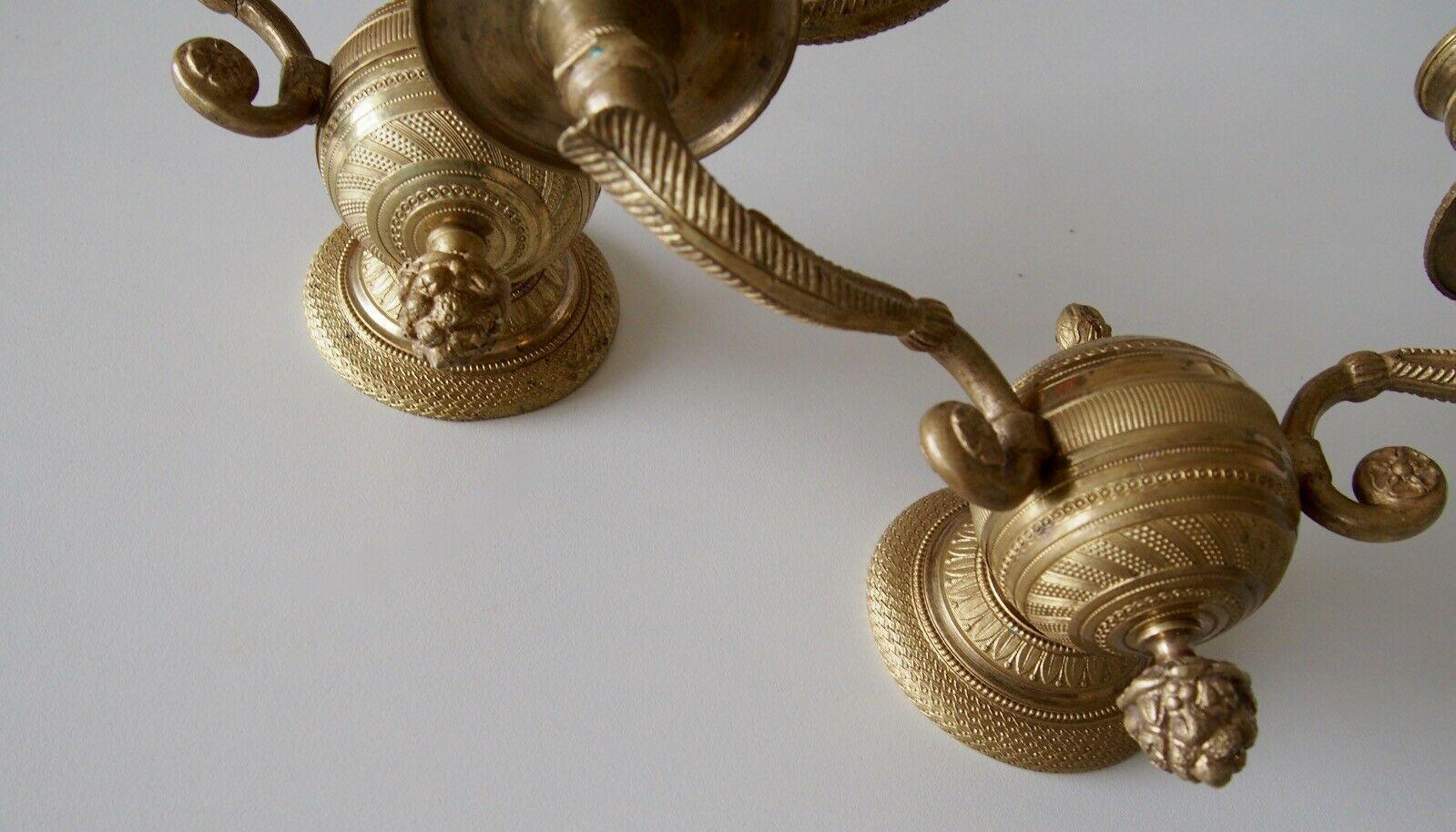 Late 19th Century Pair 19thc French Neoclassical Gilt Bronze Wall Sconces  attrib. Maison Bagues For Sale