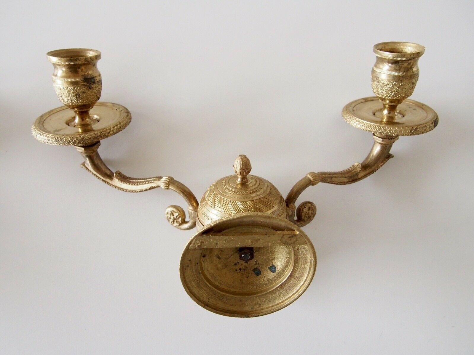 Pair 19thc French Neoclassical Gilt Bronze Wall Sconces  attrib. Maison Bagues For Sale 3
