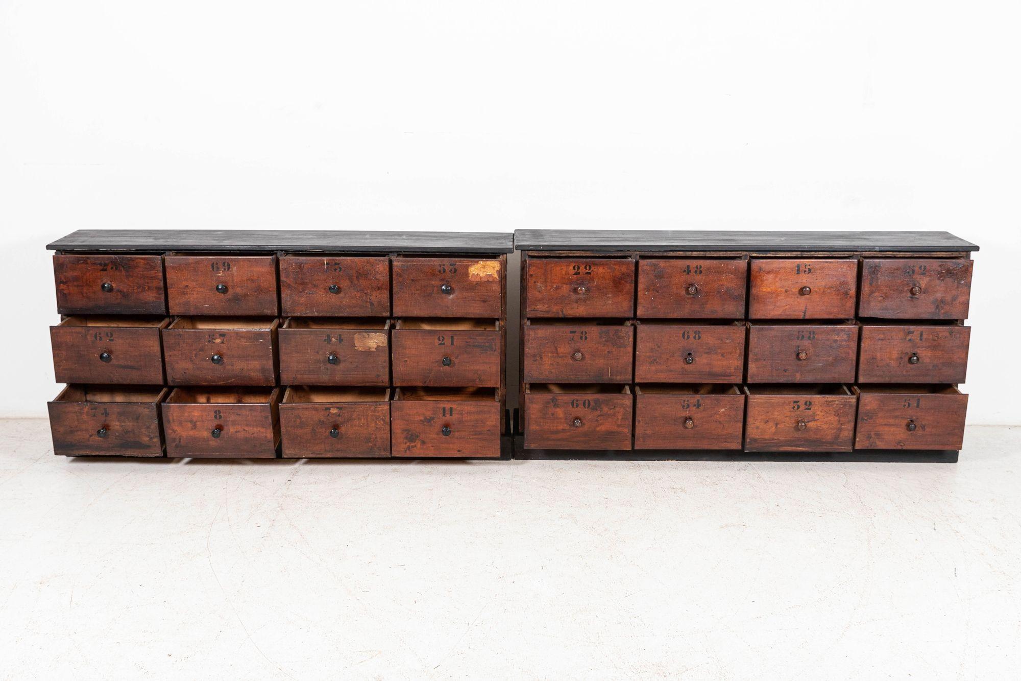 19th Century 19thC French Printers Drawers For Sale