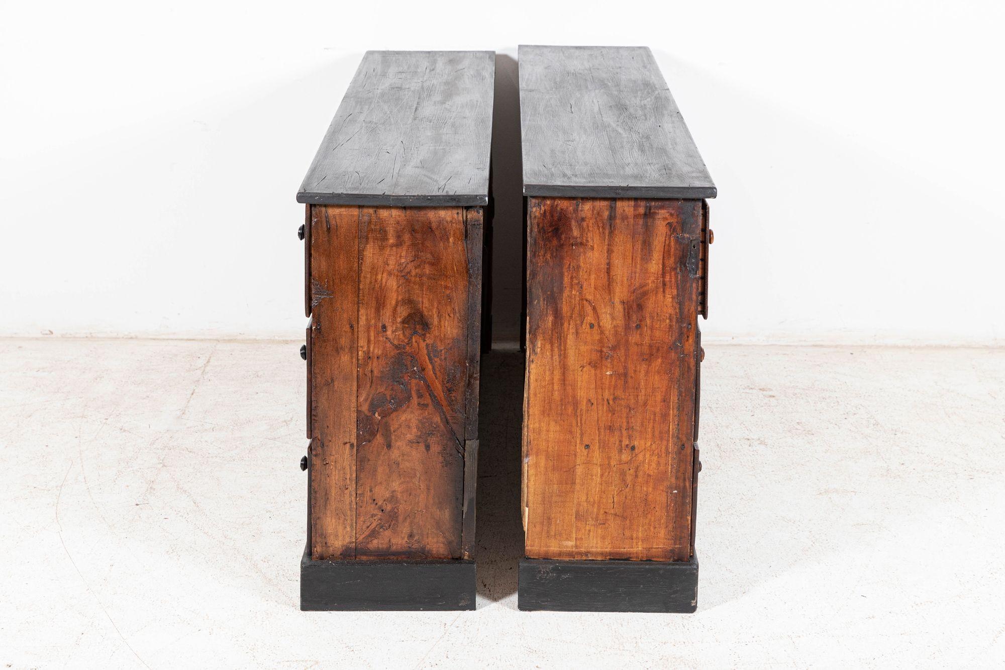 Fruitwood 19thC French Printers Drawers For Sale