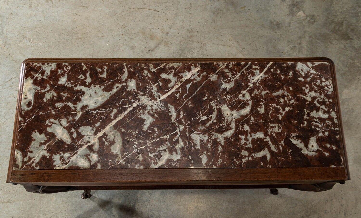 Pair 19thC French Walnut Marble Serving Tables For Sale 9