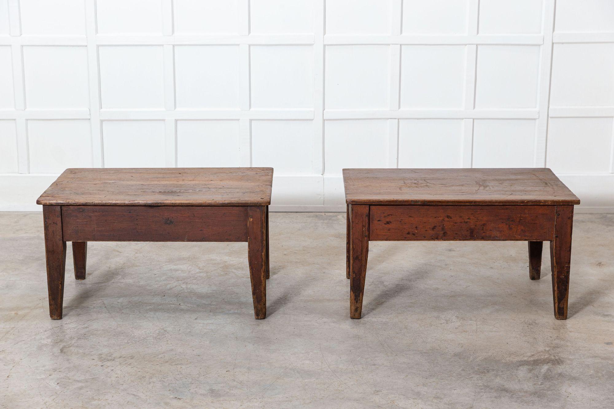 Pair 19thC Pine Work/Coffee Tables For Sale 6