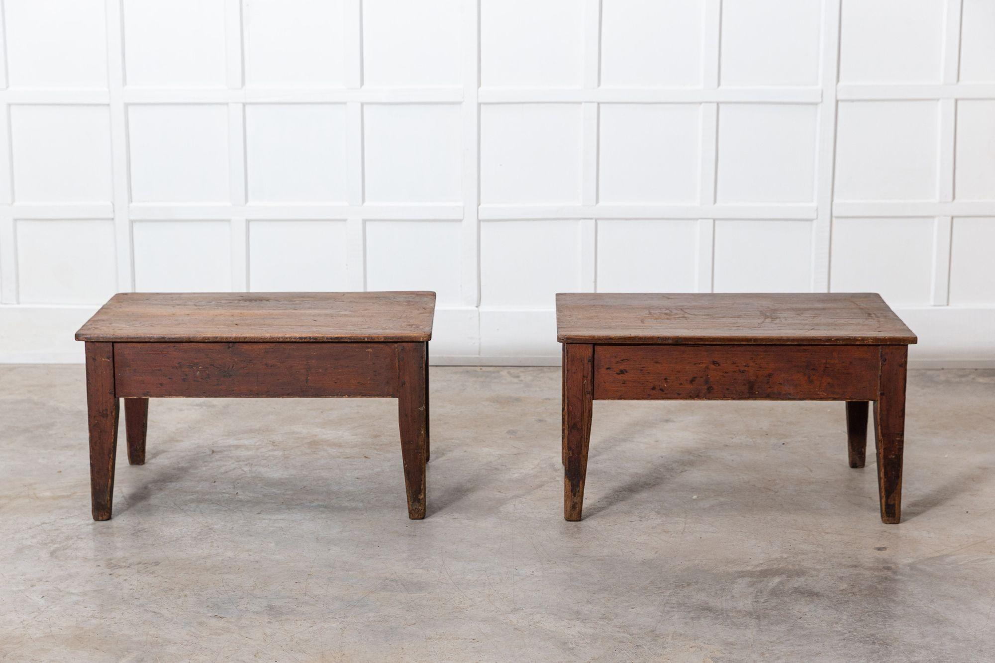 Pair 19thC Pine Work/Coffee Tables For Sale 8
