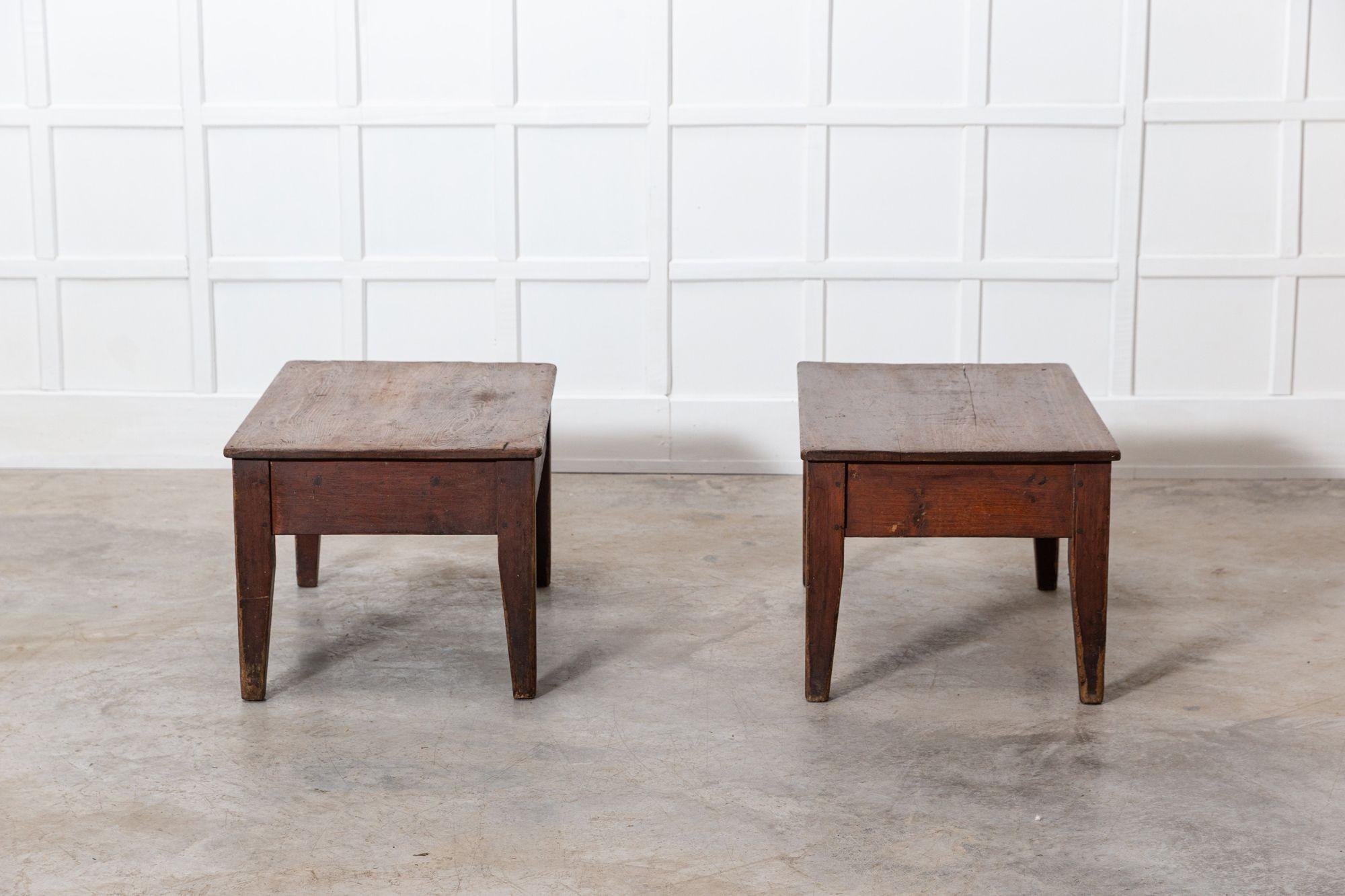 Pair 19thC Pine Work/Coffee Tables For Sale 10