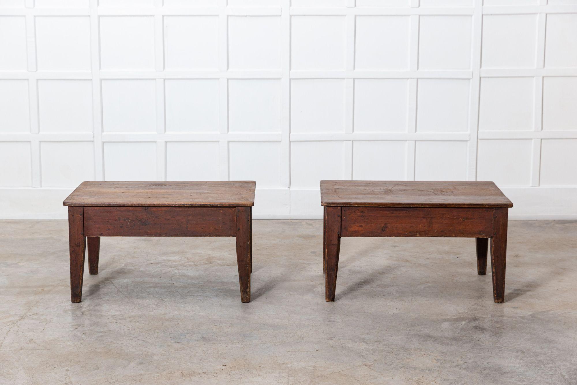 Pair 19thC Pine Work/Coffee Tables For Sale 11