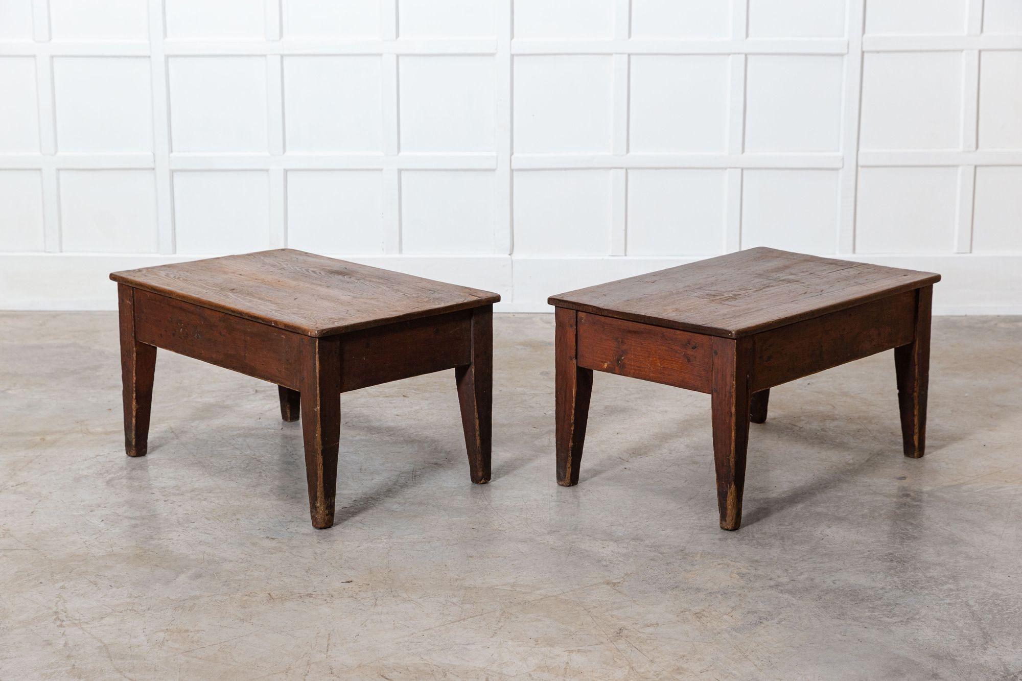 19th Century Pair 19thC Pine Work/Coffee Tables For Sale