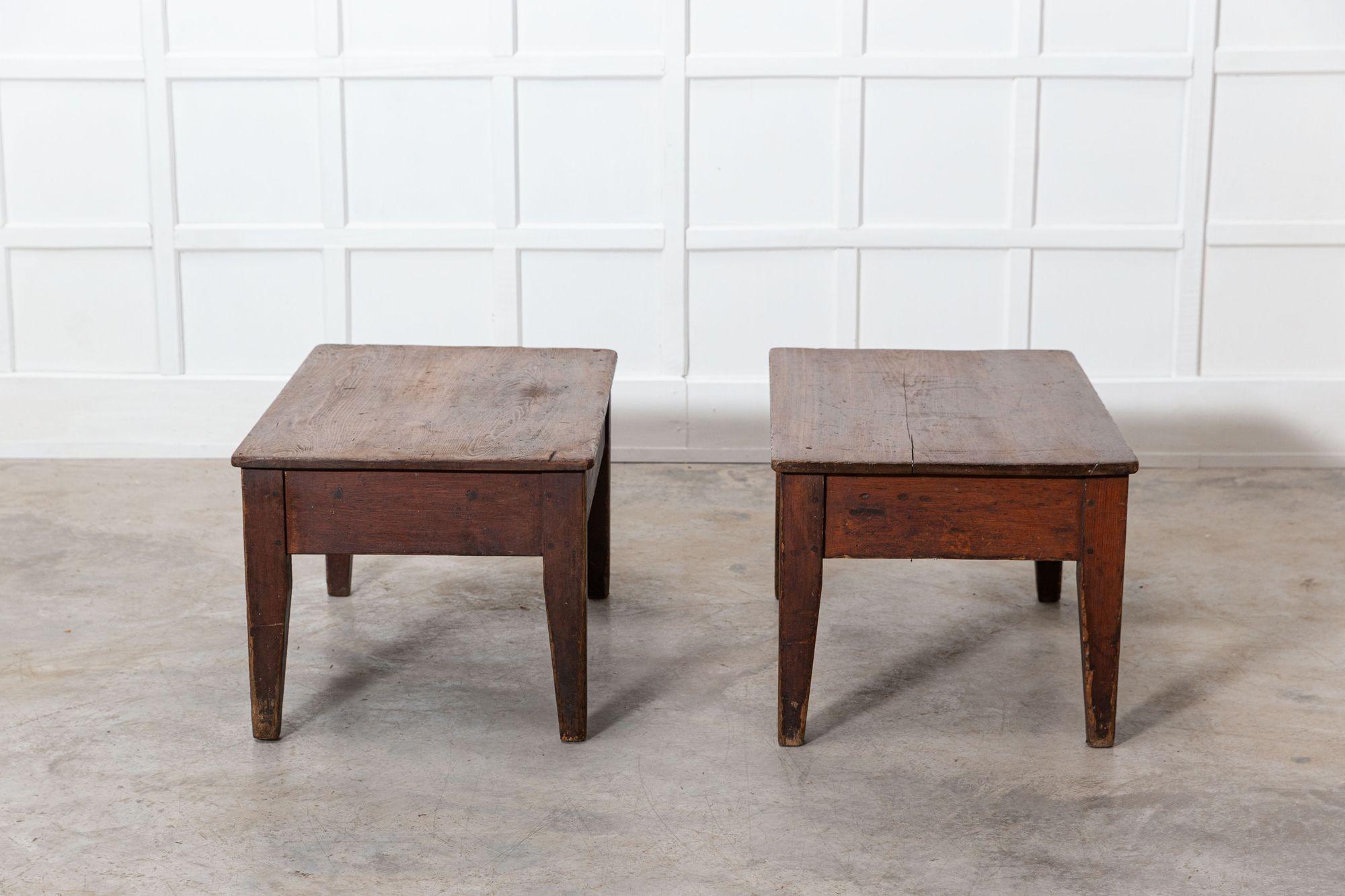 Pair 19thC Pine Work/Coffee Tables For Sale 4