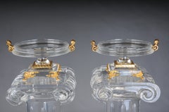 Pair (2) Acrylic Bowls in Hollywood Regency Style, Acrylic and Gilding.