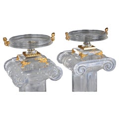 Pair (2) Acrylic Bowls in Hollywood Regency Style, Acrylic and Gilding.