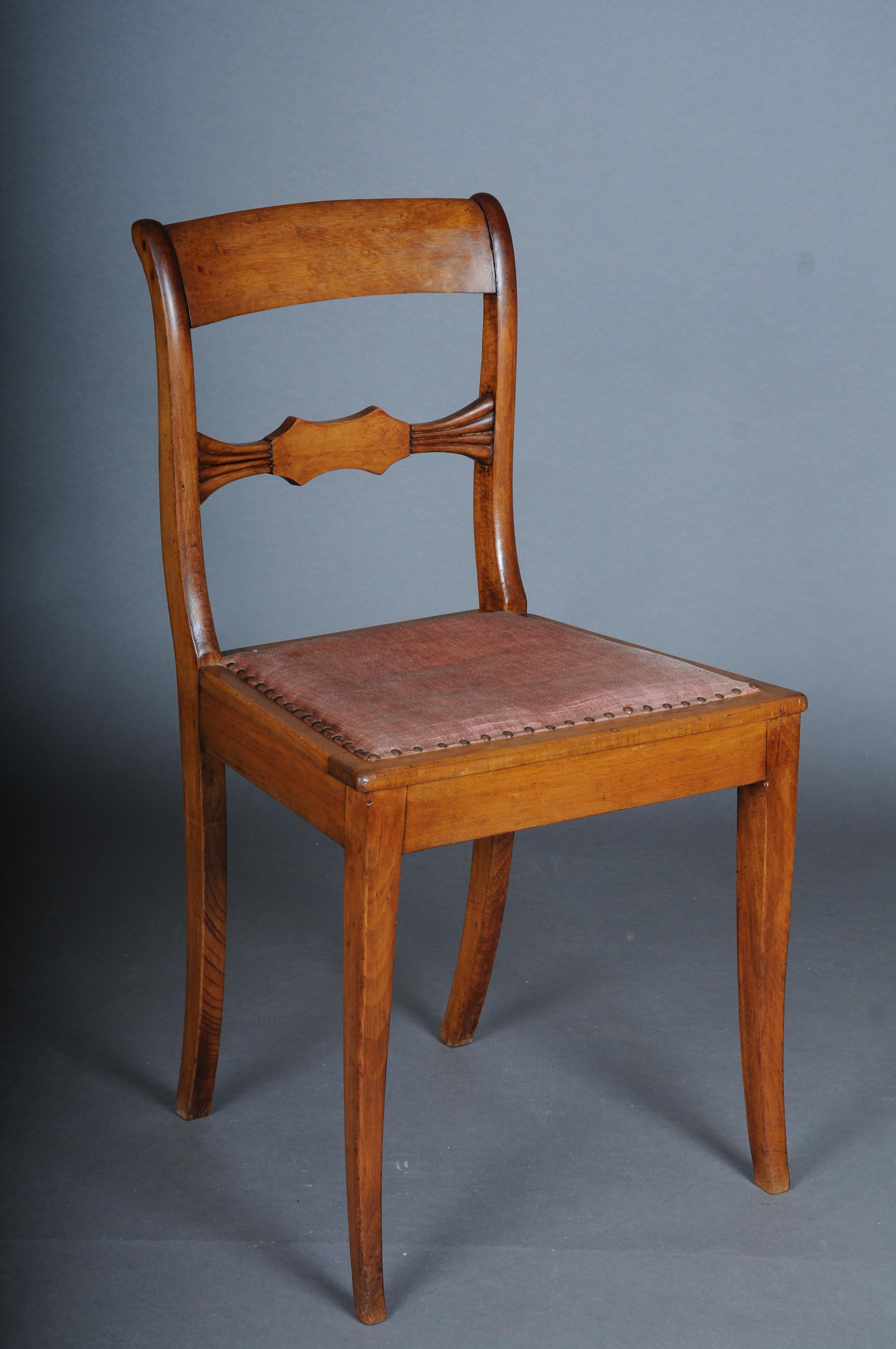 Pair (2) antique Biedermeier chairs circa 1840, birch For Sale 7