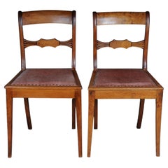 Pair (2) Antique Biedermeier chairs circa 1840, birch