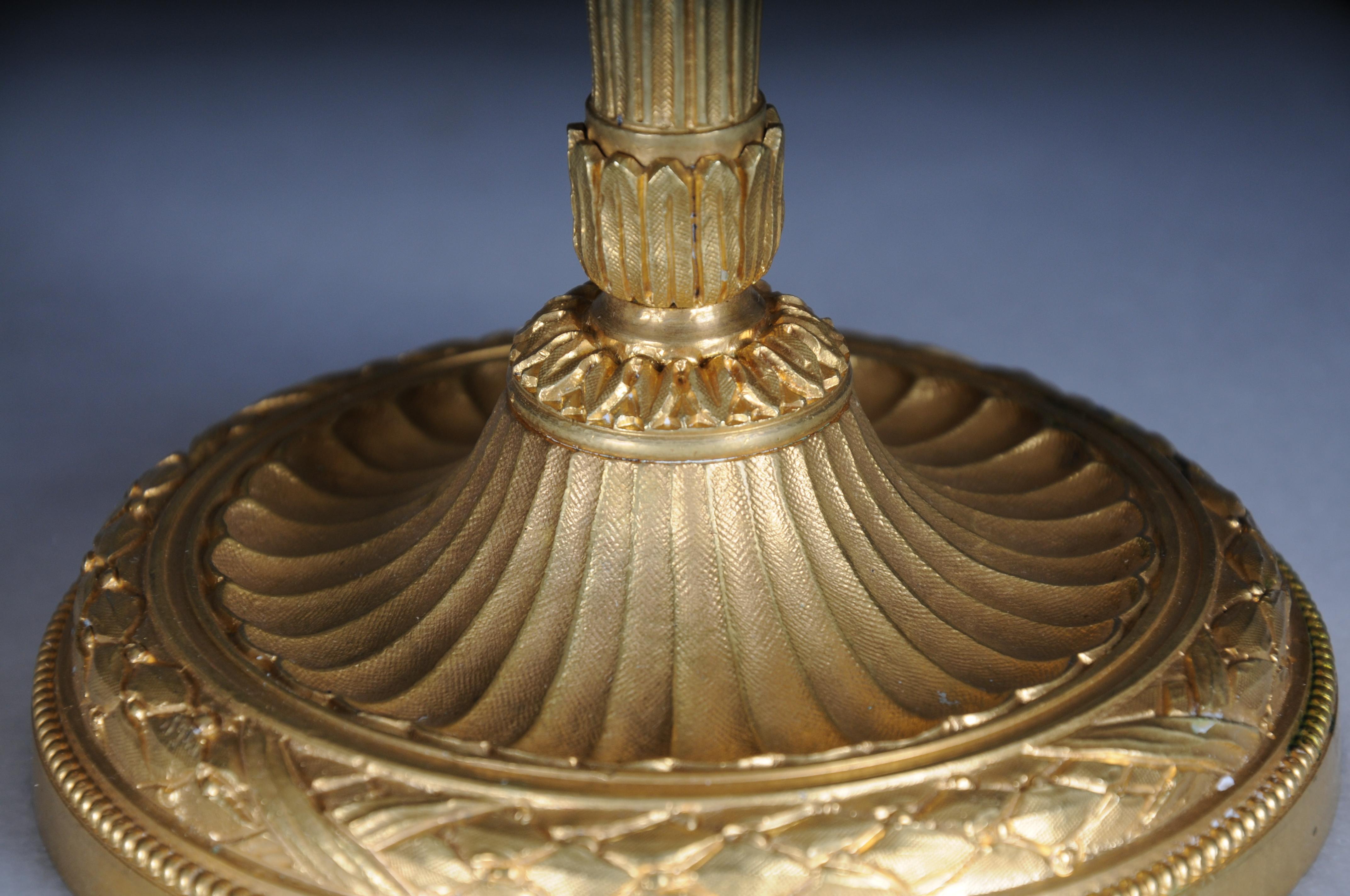 Pair (2) Antique Empire fire-gilt bronze candlesticks, Paris For Sale 3