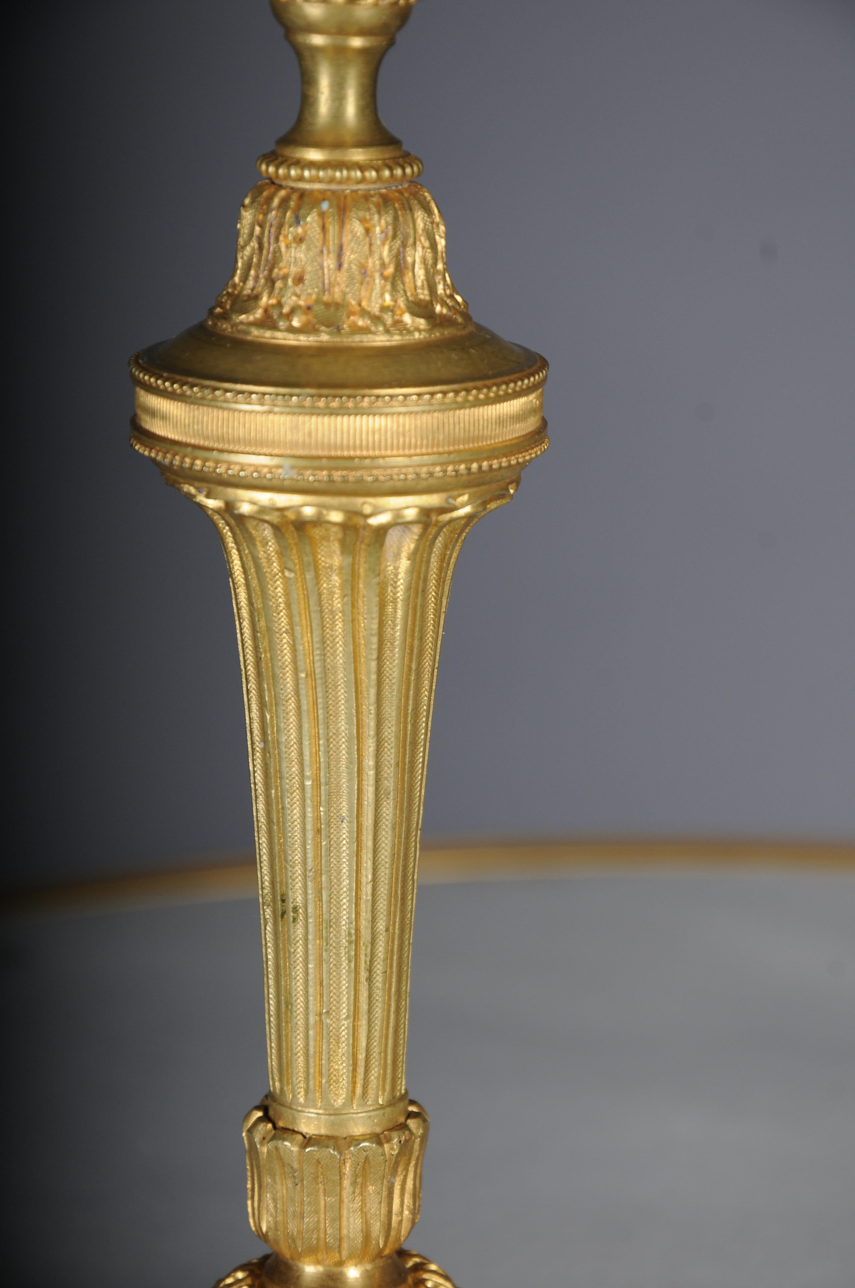 Pair (2) Antique Empire fire-gilt bronze candlesticks, Paris For Sale 1