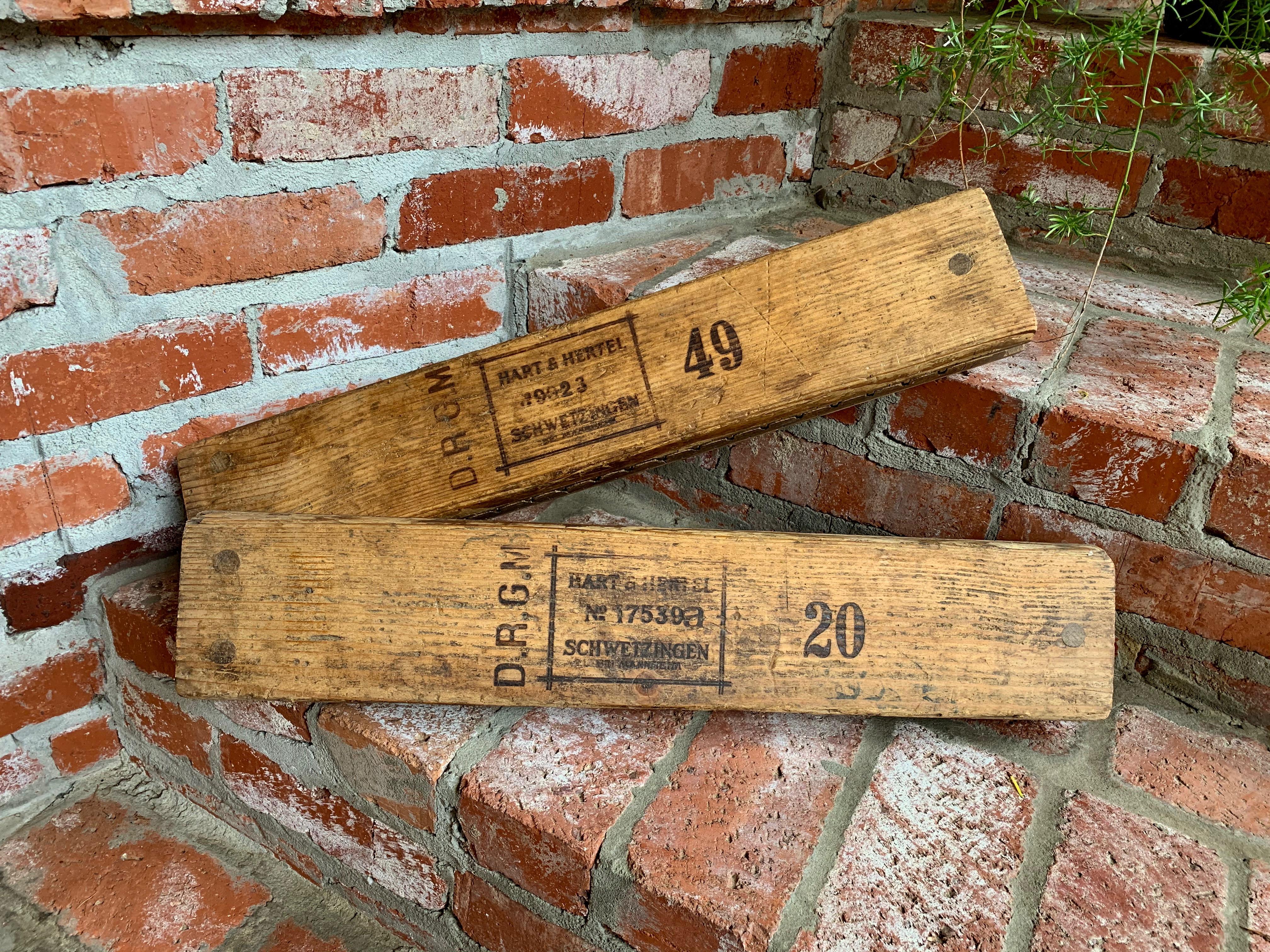 Paar antike deutsche Holz Zigarrenform Presse Tobacciana Hart Hertel Schwetzingen 12