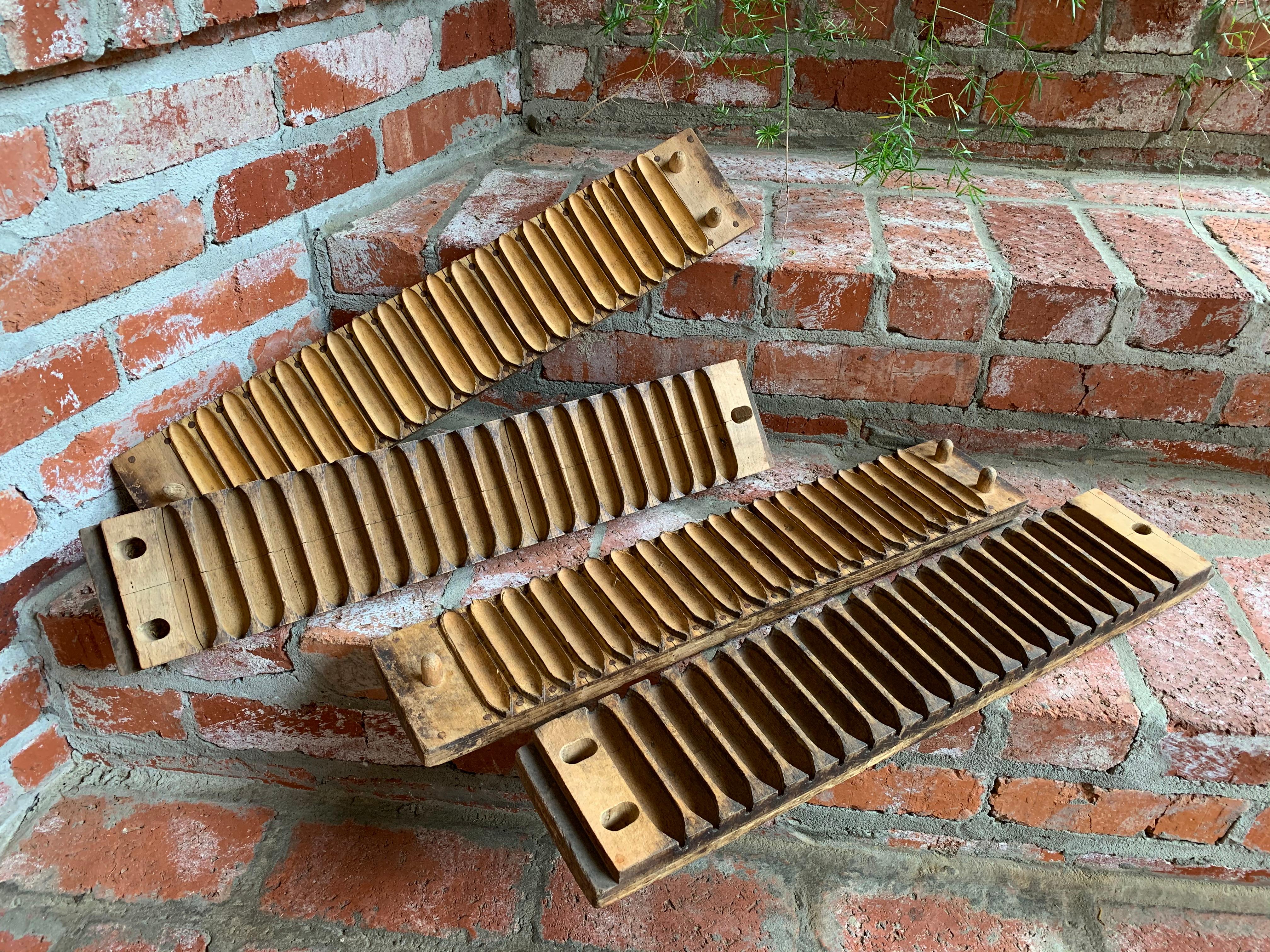 Paar antike deutsche Holz Zigarrenform Presse Tobacciana Hart Hertel Schwetzingen 1