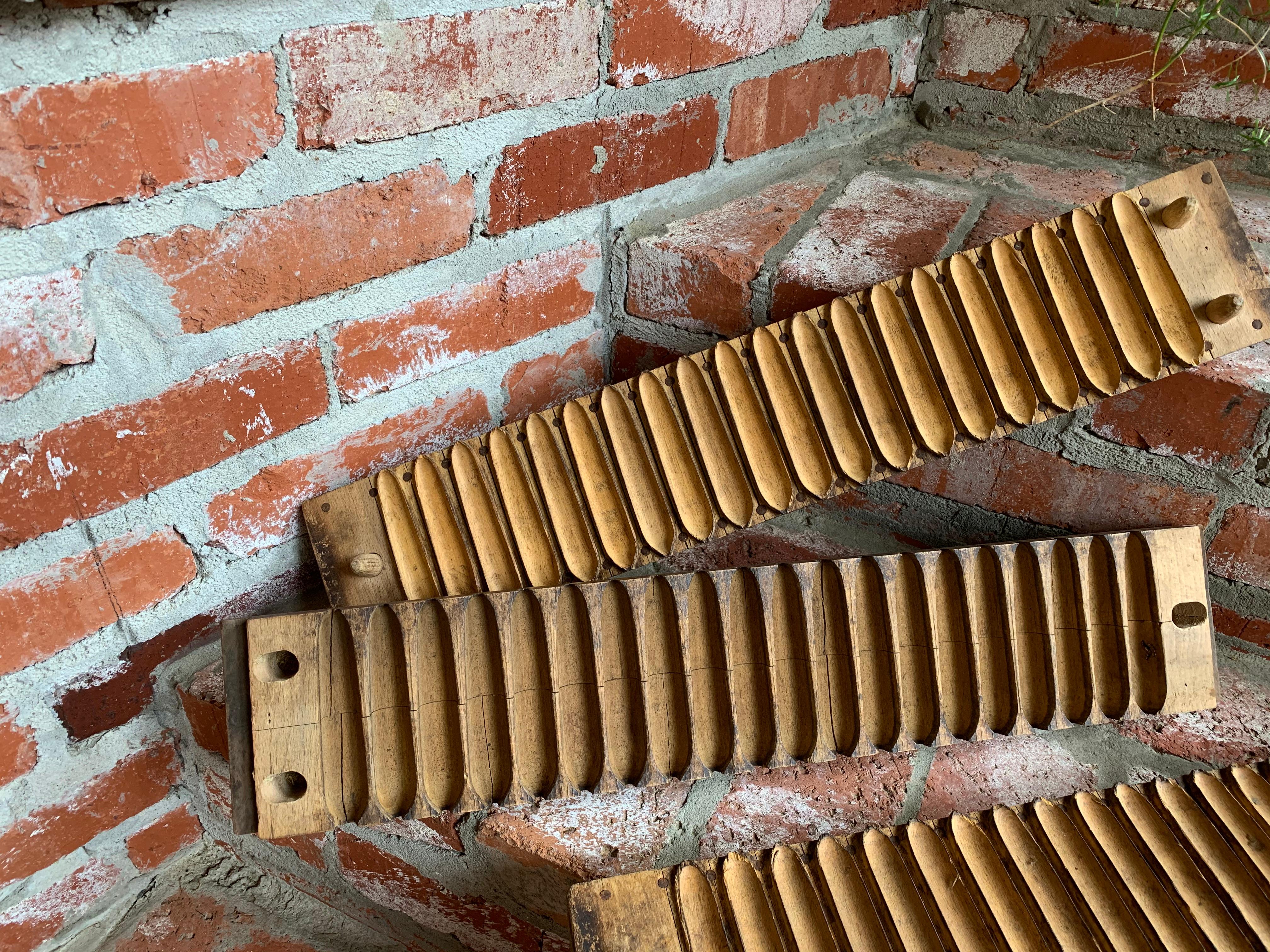Paar antike deutsche Holz Zigarrenform Presse Tobacciana Hart Hertel Schwetzingen 2