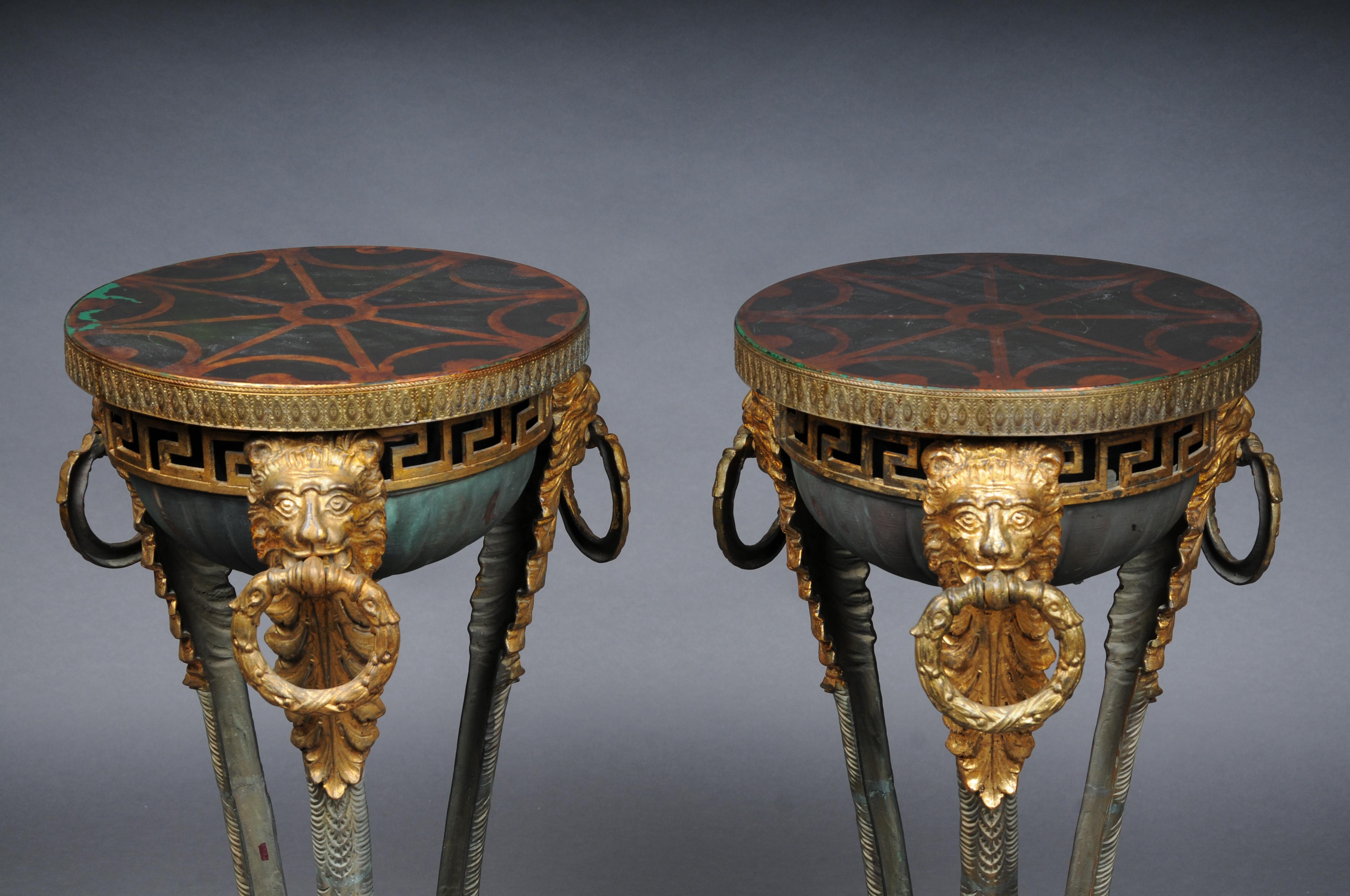 19th Century Pair (2) antique gueridons/floral columns in Athens, France, 19th century For Sale