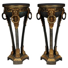 Pair (2) Antique gueridons/floral columns in Athens, France, 19th century