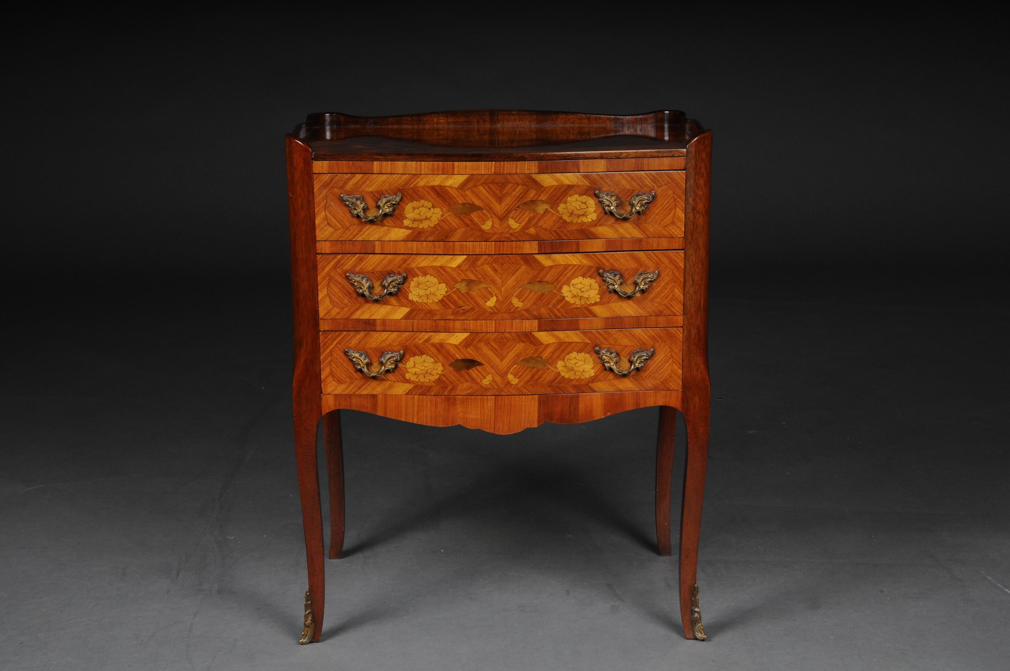 French Pair of '2' Chests of Drawers Louis XV 20th Century, Marquetry For Sale
