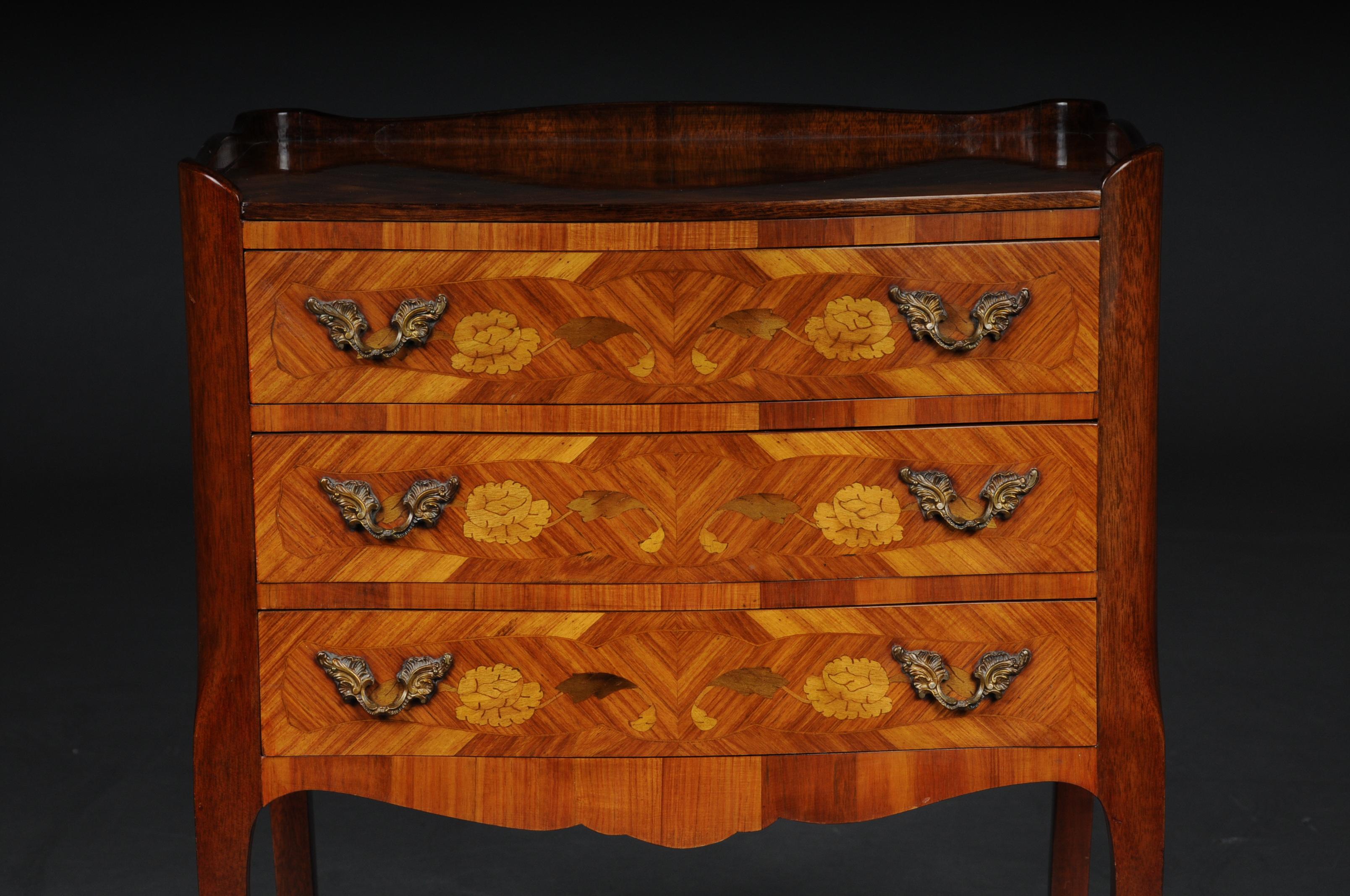 Wood Pair of '2' Chests of Drawers Louis XV 20th Century, Marquetry For Sale